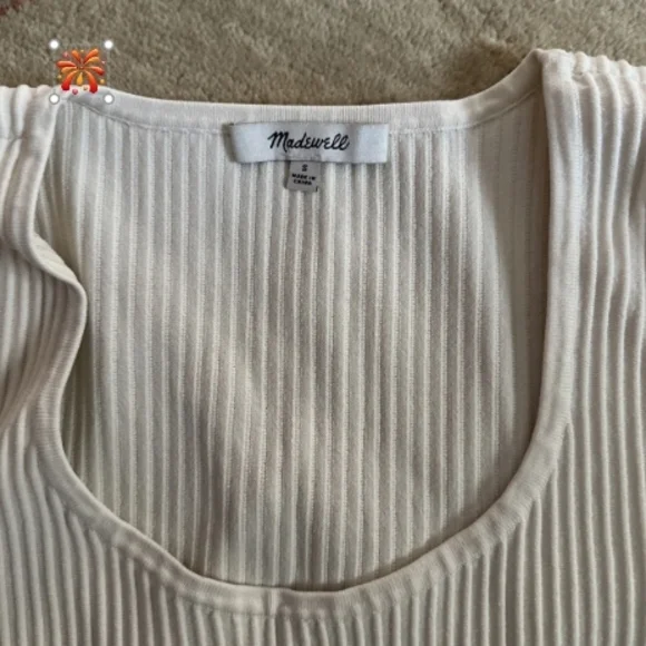 Madewell Ribbed Cream Tank Top - Picture 1 of 4